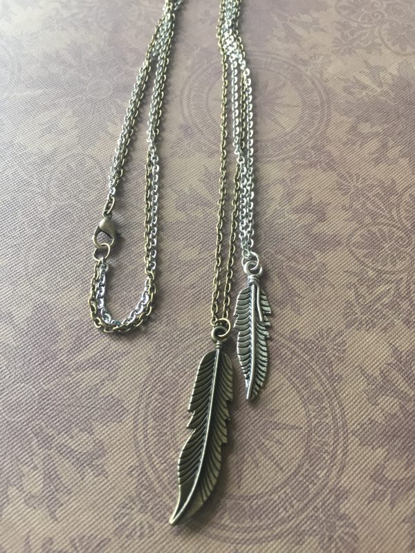 Sarasota Jewelry: Dual metals feather necklace