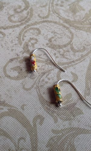 Yellow Floral Tube Bead Earrings Sarasota bradenton