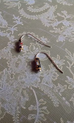 Purple Floral Tube Bead Earrings Sarasota bradenton