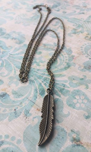 Bradenton Sarasota Antique Bronze Feather Necklace