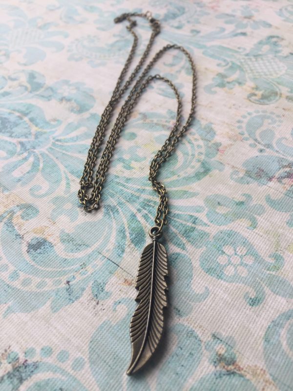 Bradenton Sarasota Antique Bronze Feather Necklace