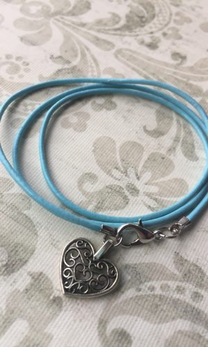 Sarasota Bradenton Light Blue Heart Wrap Bracelet