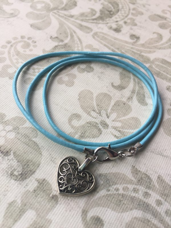 Sarasota Bradenton Light Blue Heart Wrap Bracelet