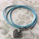 Sarasota Bradenton Light Blue Heart Wrap Bracelet