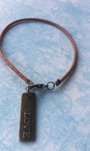 Sarasota Bradenton Tan Leather Love Bracelet