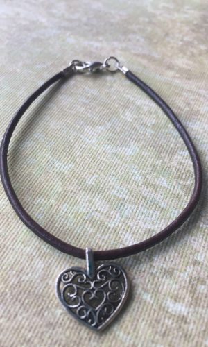 Sarasota Bradenton Black Heart Charm Bracelet