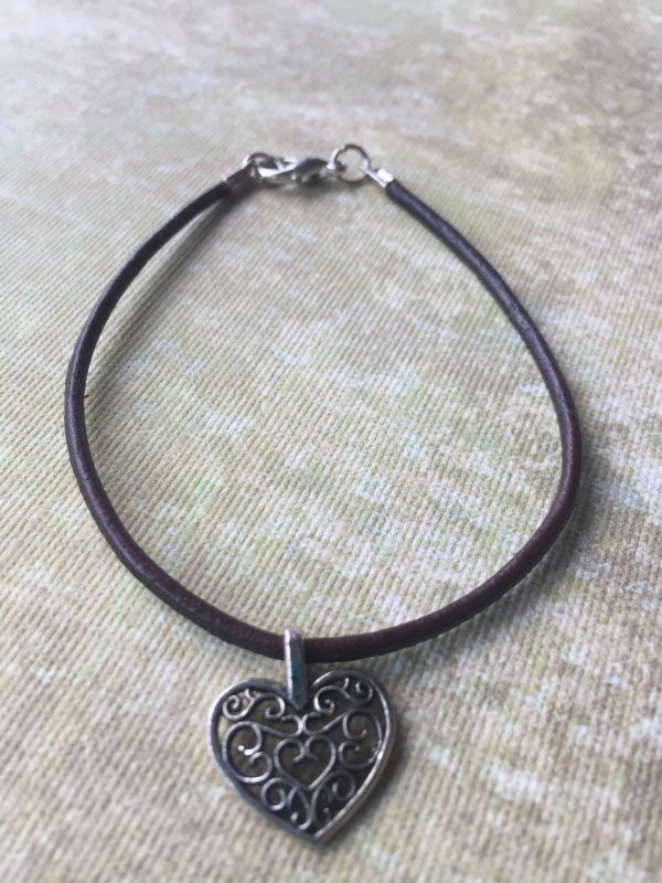 Sarasota Bradenton Black Heart Charm Bracelet