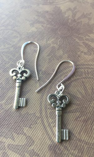 Sarasota Bradenton Silver Key Earrings