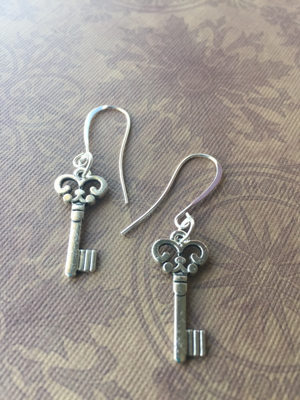 Sarasota Bradenton Silver Key Earrings