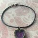 Sarasota Bradenton Purple Crochet Heart Bracelet