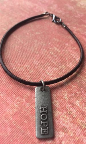 Sarasota Bradenton black leather hope necklace