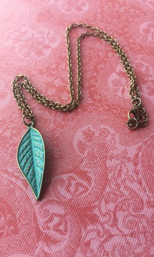 Sarasota Bradenton Patina Leaf Necklace