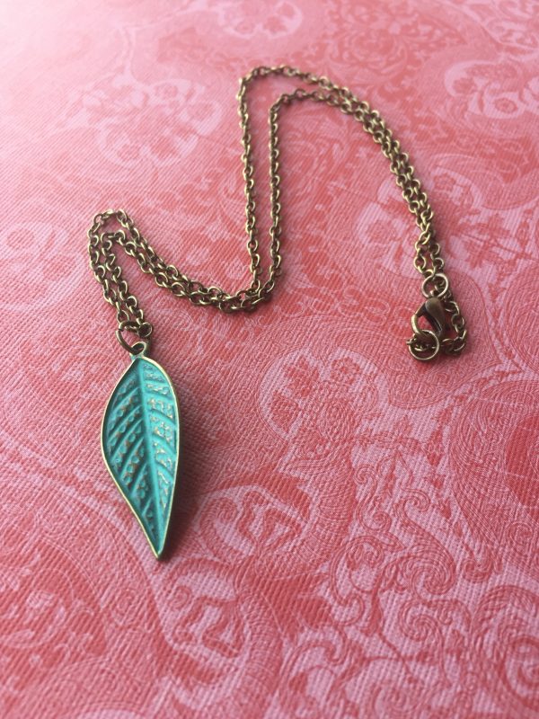 Sarasota Bradenton Patina Leaf Necklace