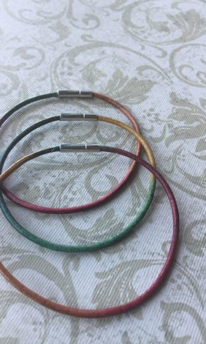 Sarasota Bradenton Multicolor Leather Wrap Bracelet with Magnetic Closure