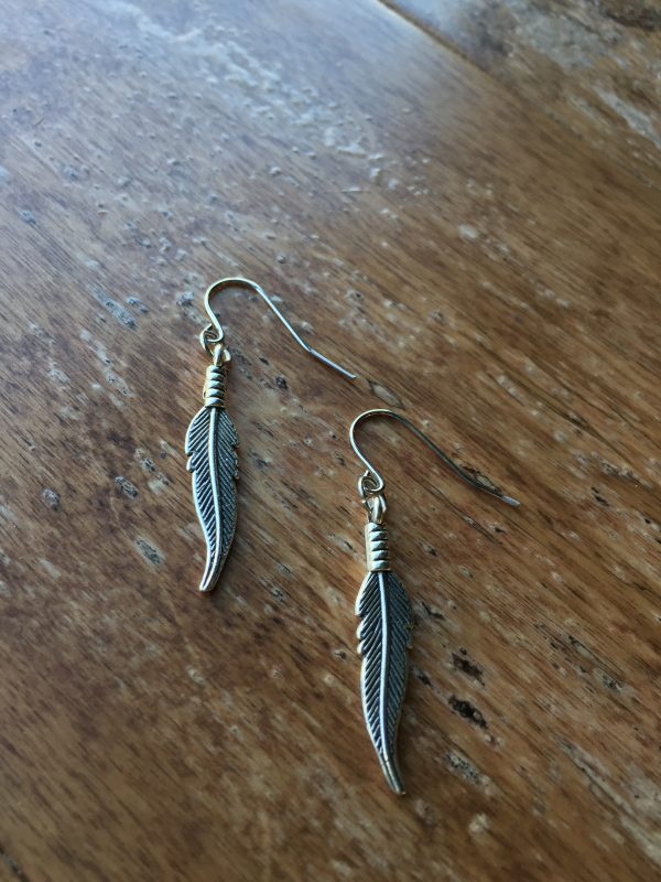 Silver Feather Earrings Sarasota bradenton