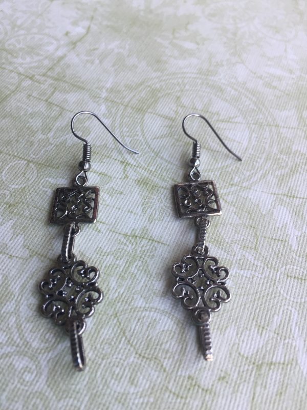 Pewter Art Deco Earrings Sarasota Bradenton